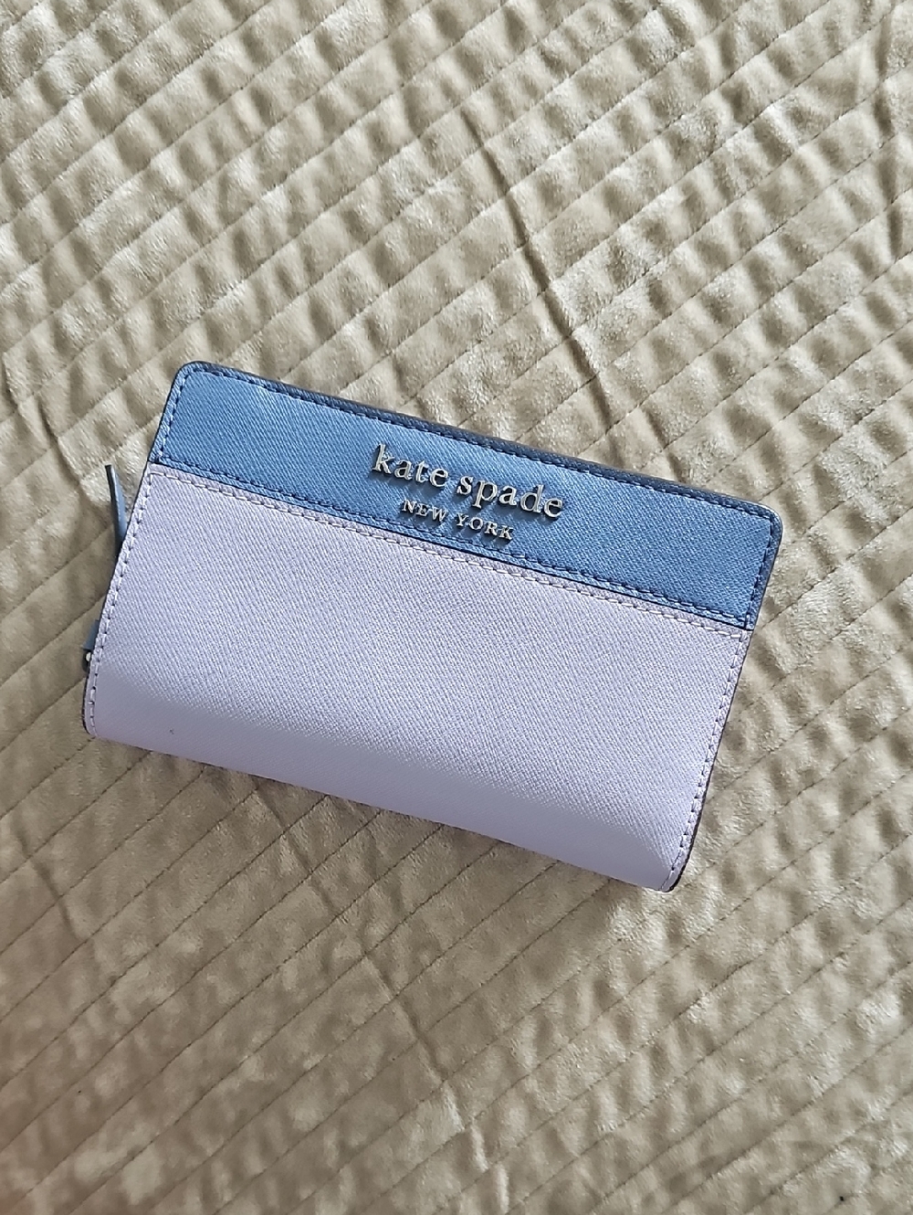 kate spade Two-Tone Blue and Lavender Compact Zip Wallet